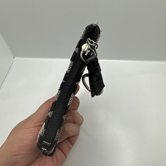 COACH Black and Gray Signature Canvas Coin Purse w/ Keychain - Picture 4 of 8